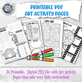 Art Activity Printable Pages- 36 PDF Pages Digital file