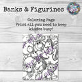 Banks and Figures Coloring Page- Unlimited Use Download