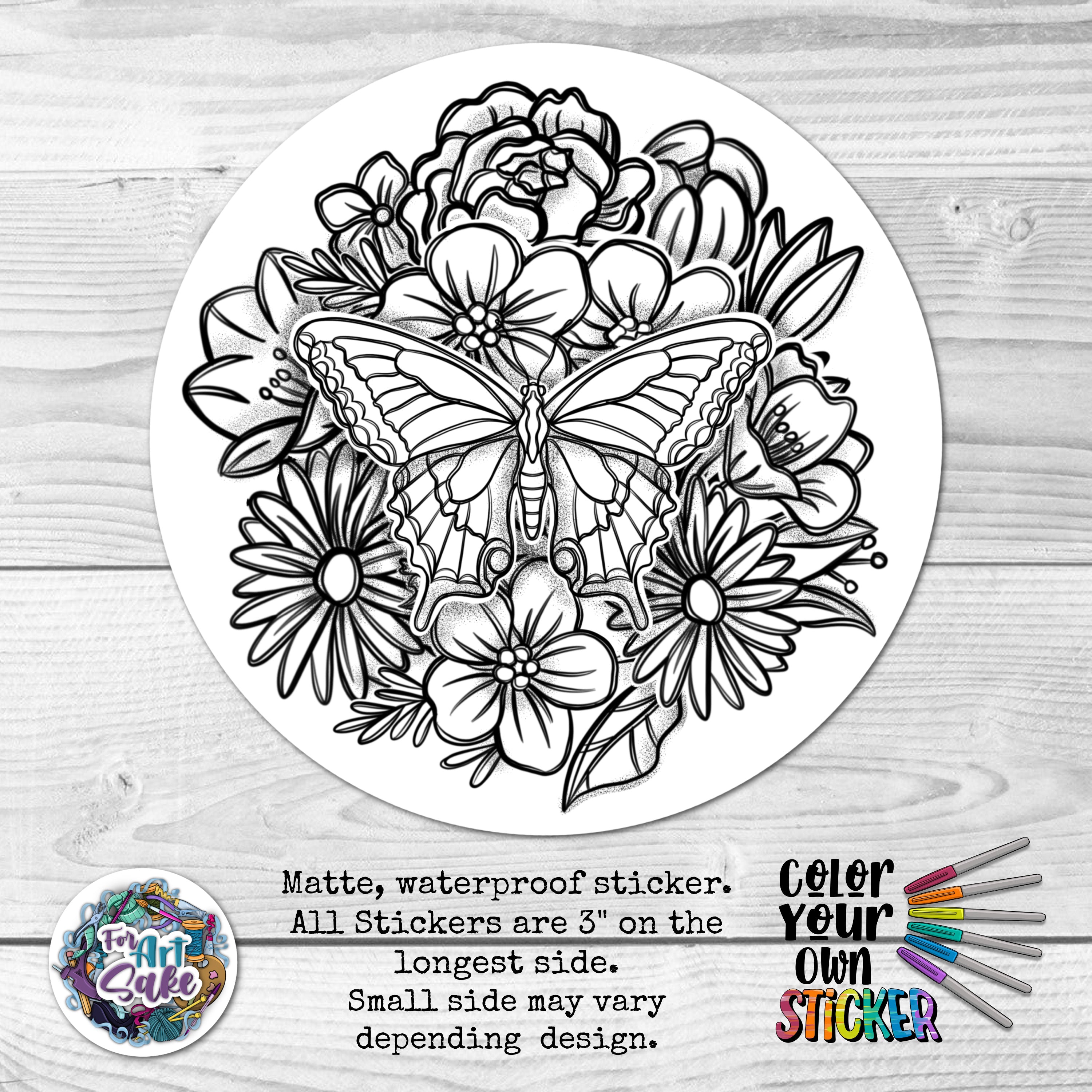 Butterfly Flowers CYO Sticker