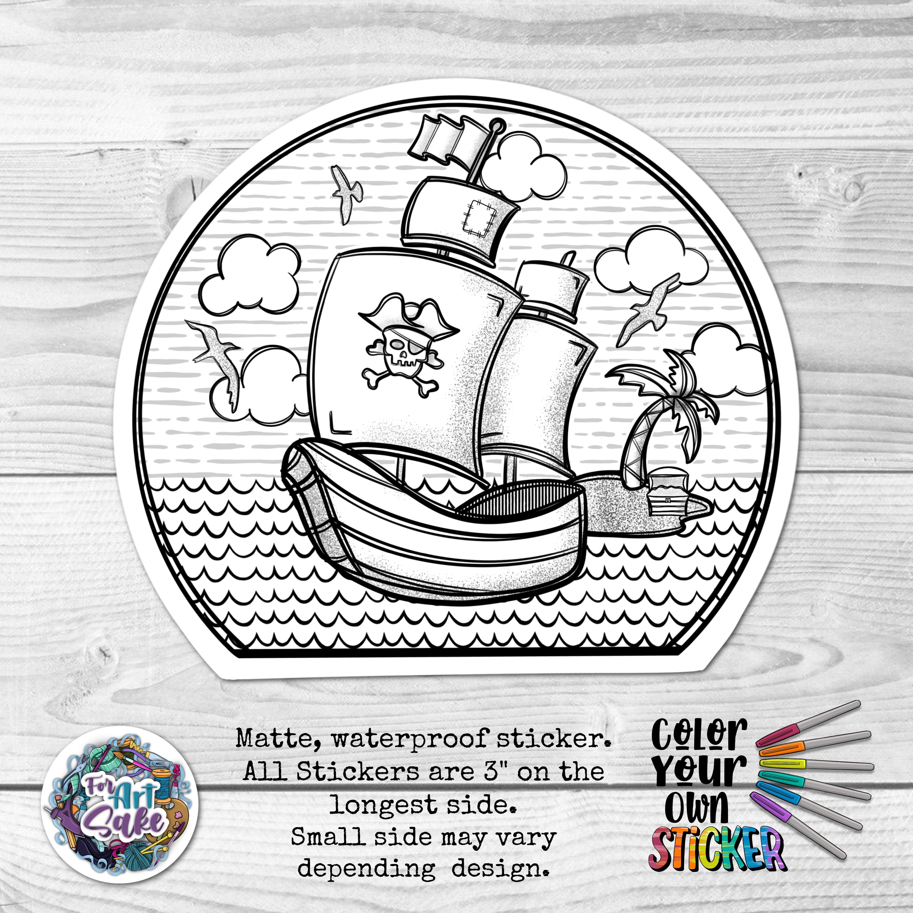 Pirate Scene CYO Sticker