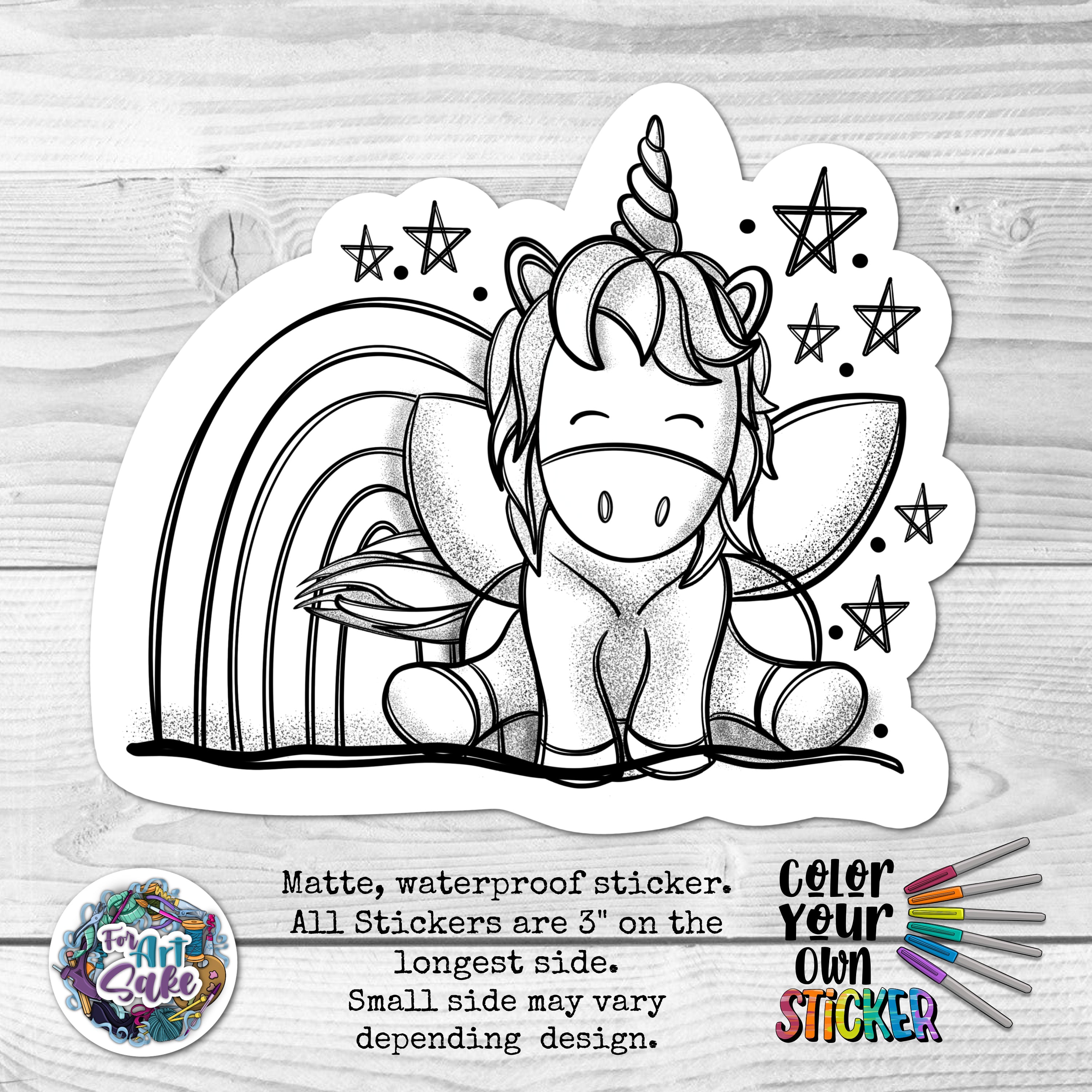 Unicorn Rainbow CYO Sticker