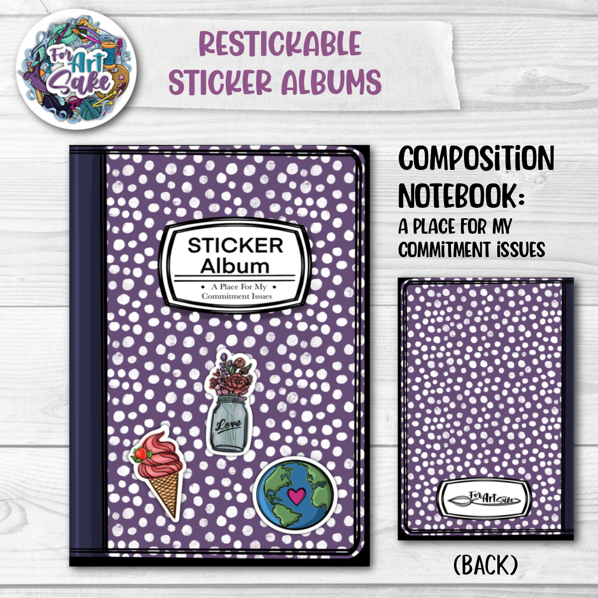 Composition Notebook:  Restickable Sticker Album