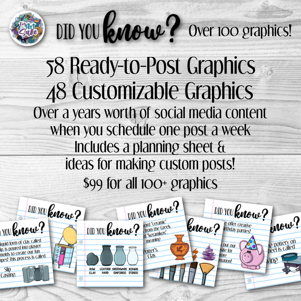 Did You Know? 100+ Social Media Graphics for Art Studios