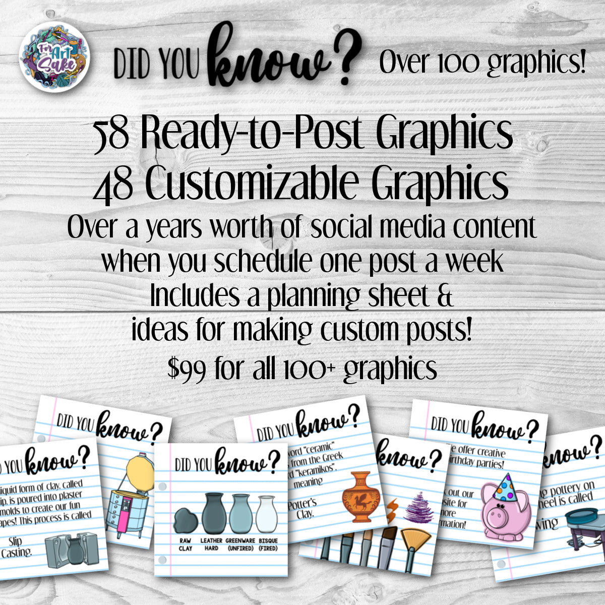 Did You Know? 100+ Social Media Graphics for Art Studios