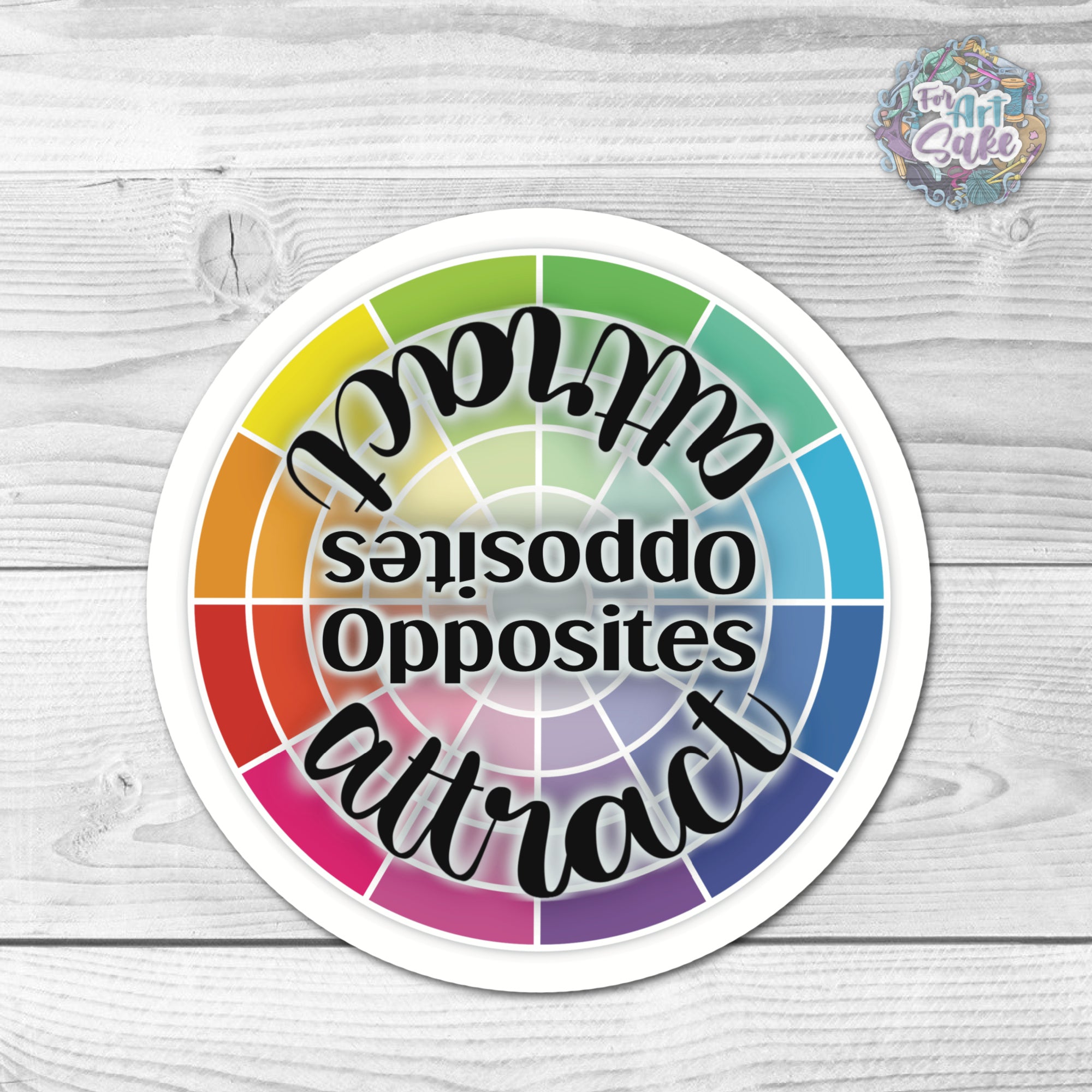 Opposites Attract Color Wheel Sticker