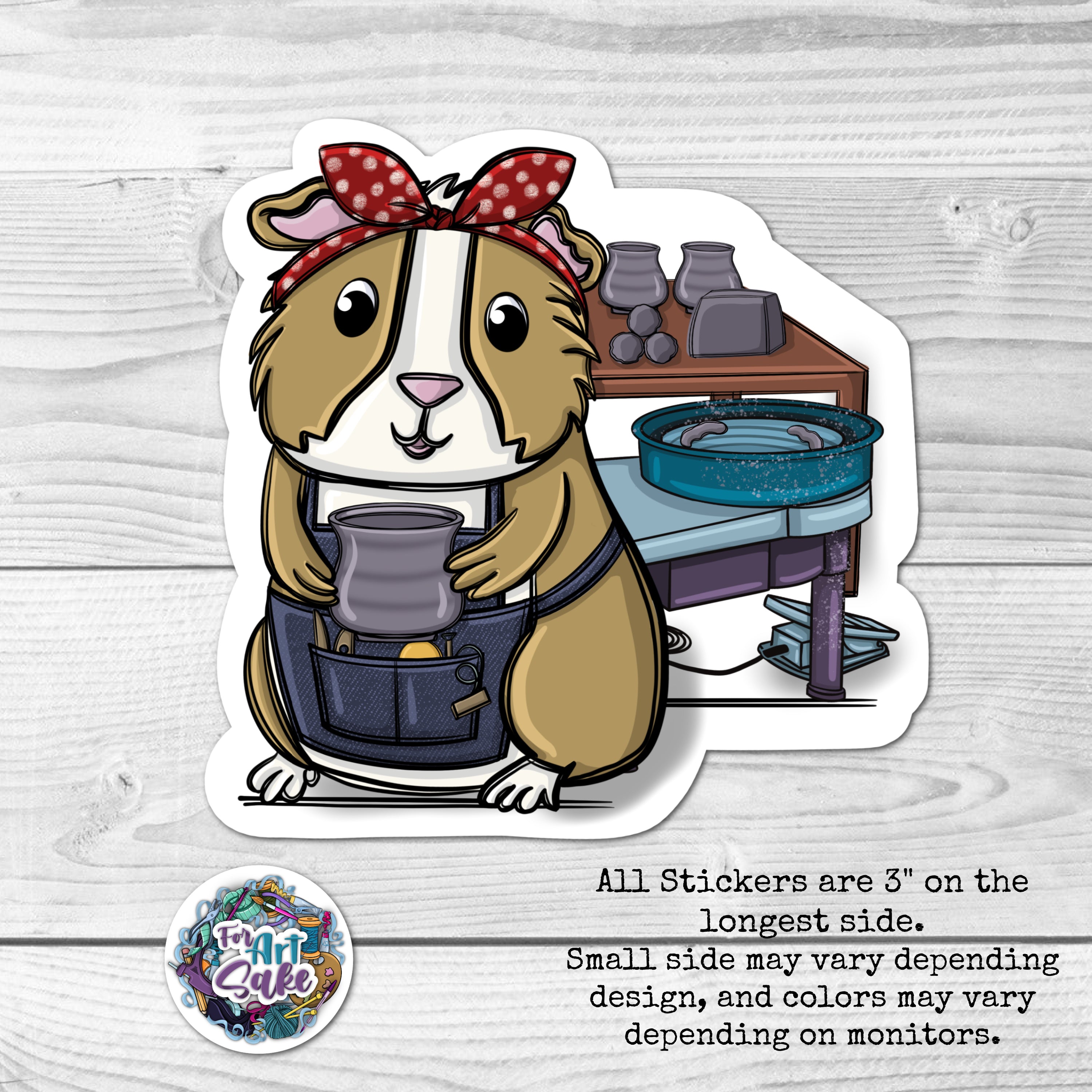Posie the Potter- Guinea Pig Sticker