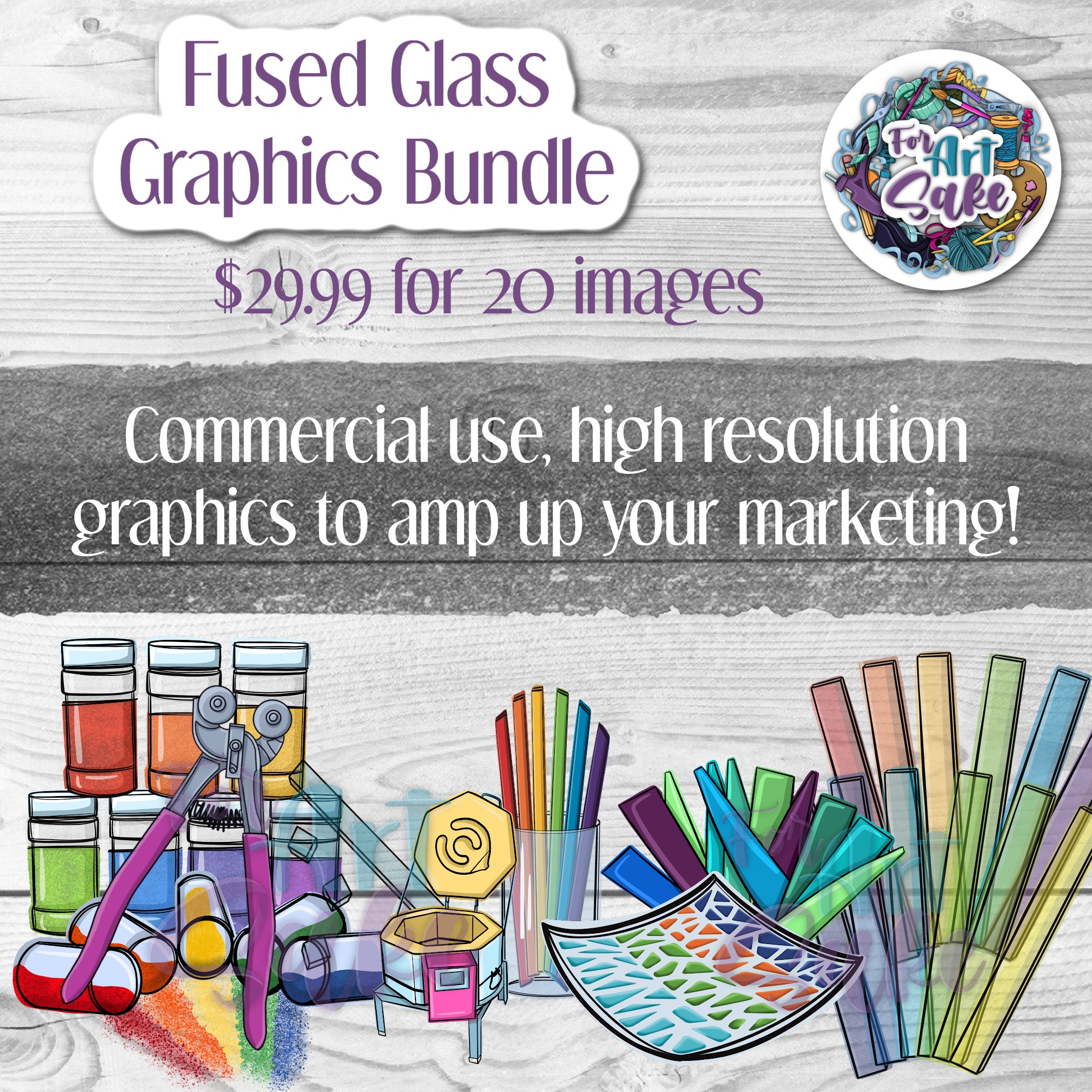 Fused Glass Graphics Bundle- Marketing Images