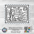 Starry Night Stamp- CYO Sticker